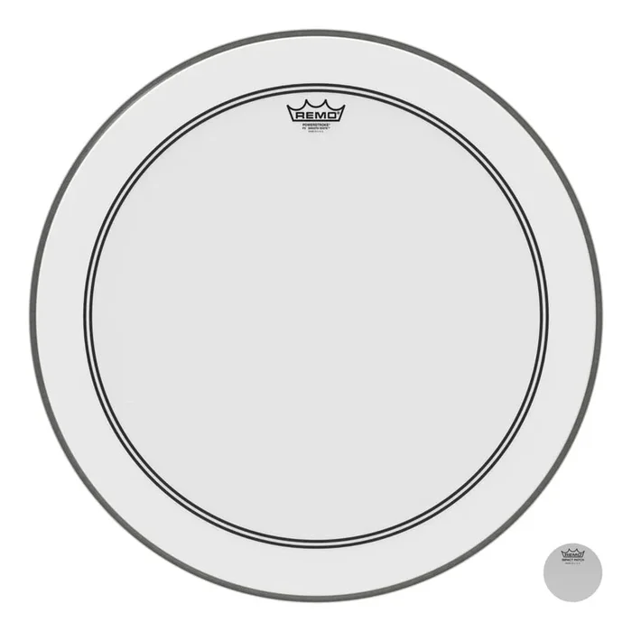 Remo Powerstroke P3 Smooth White Bass Drumhead 24″ w/Impact Patch