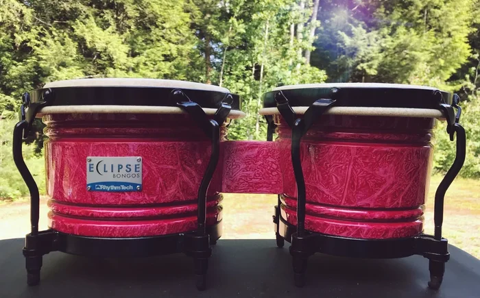 Rhythm Tech Eclipse Bongo Drum 7 and 8.5 in. Limited Edition, Rose/Fuchsia