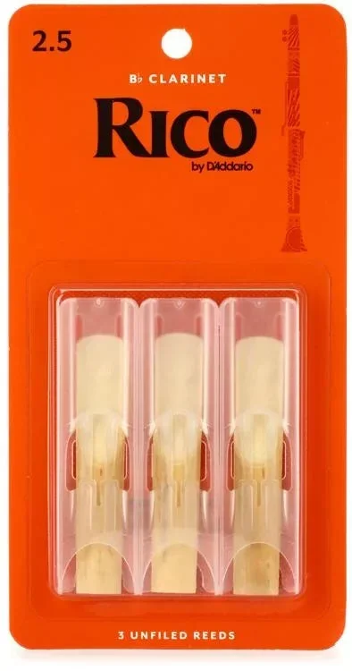 Rico by D’Addario Bb Clarinet Reed – 2.5 (3-Pack)