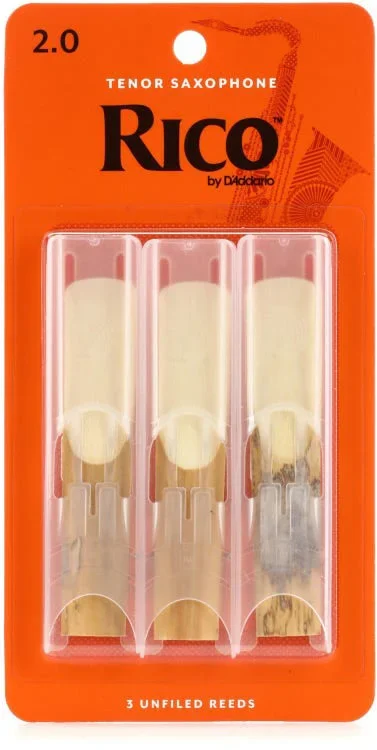 Rico by D’Addario Tenor Sax Reeds, Strength 2, 3-pack – RKA0320