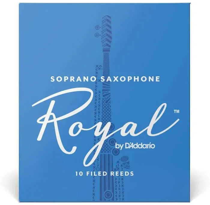 Rico Royal Soprano Saxophone Reeds, Strength 3.5, 10-pack