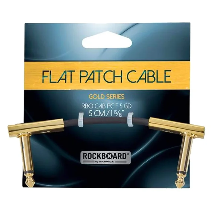 RockGear RockBoard Flat Patch Cable Gold 5cm (1.97″) 2 Pack Bundle