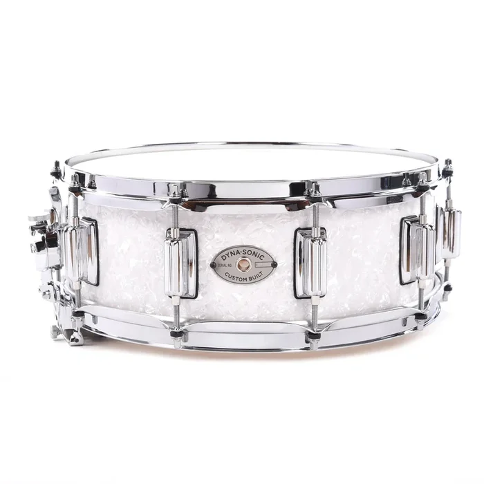 Rogers 5×14 Dyna-Sonic Wood Snare Drum White Marine Pearl