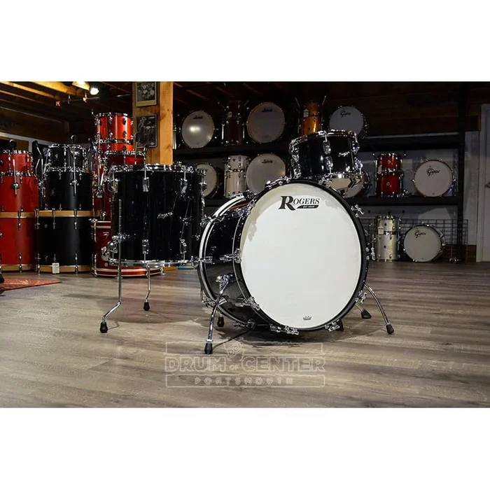 Rogers Covington Series 3pc Drum Set 12/16/22 Black Gloss