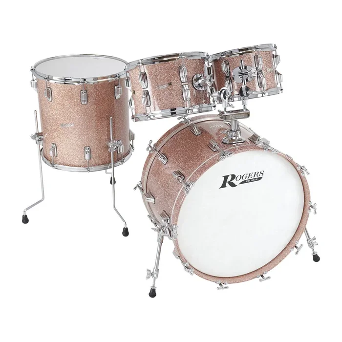 Rogers Powertone Limited Edition 4pc Drum Set w/22″BD Champagne Sparkle