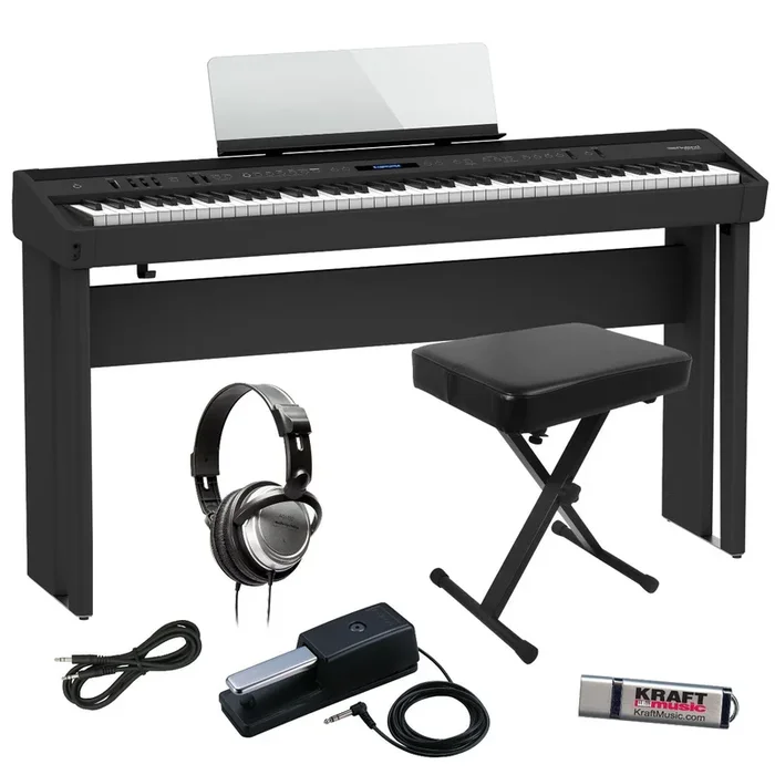 Roland FP-90X Digital Piano – Black HOME ESSENTIALS BUNDLE