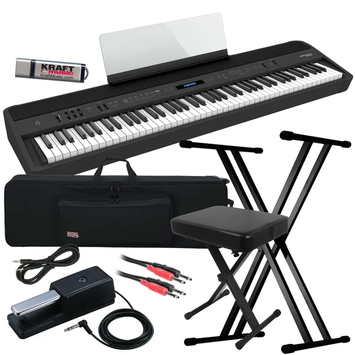 Roland FP-90X Digital Piano – Black STAGE ESSENTIALS BUNDLE