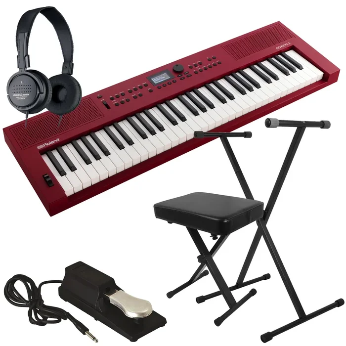 Roland GoKeys 3 Music Creation Keyboard – Red KEY ESSENTIALS BUNDLE