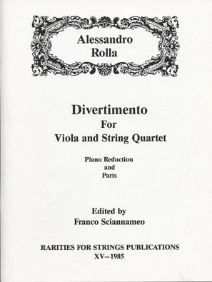 Rolla, Alessandro (Sciannameo): Divertimento for Viola and String Quartet (Piano reduction & parts)