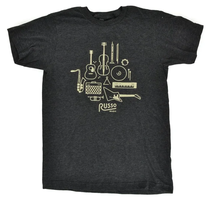 Russo Music ‘Instruments’ T-Shirt – Heather Graphite