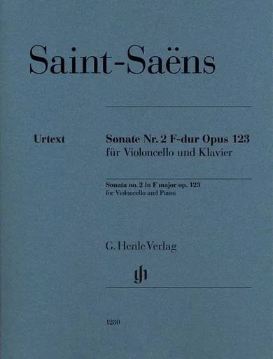 Saint-Saens, C.: Sonata for Cello and Piano No.2 in F Major, Op.123 – URTEXT (cello, and piano)