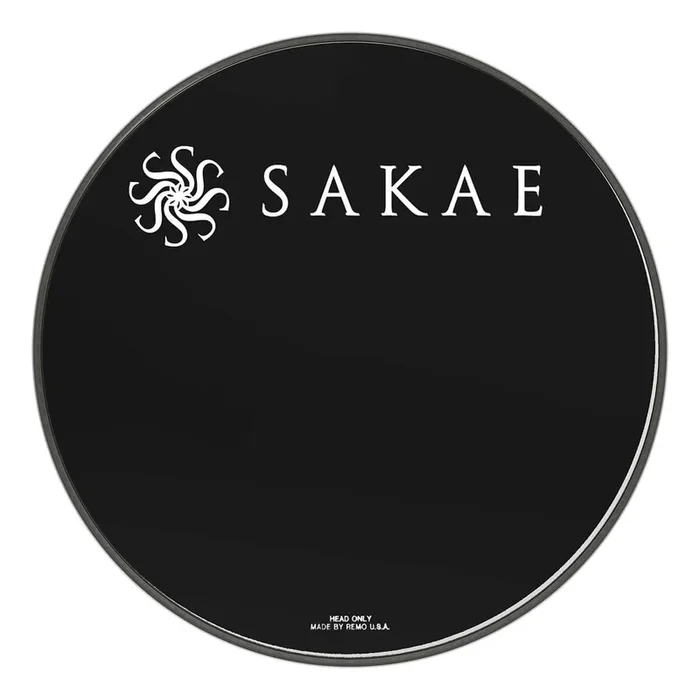 Sakae Ebony Powerstroke P3 Bass Drum Logo Head 18″