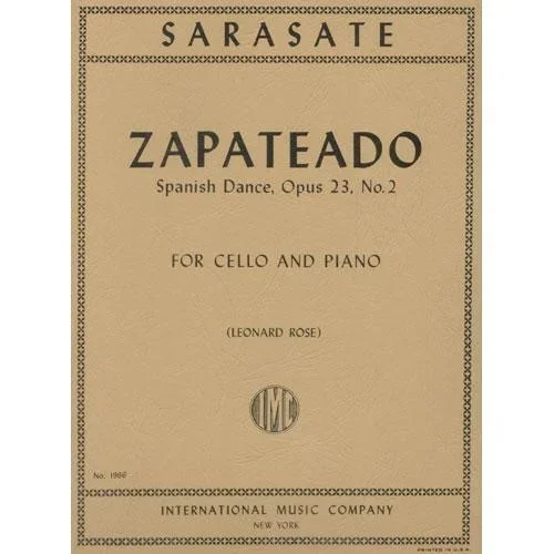 Sarasate, Pablo de (Rose): Zapateado Op.23 #2 (cello & piano)