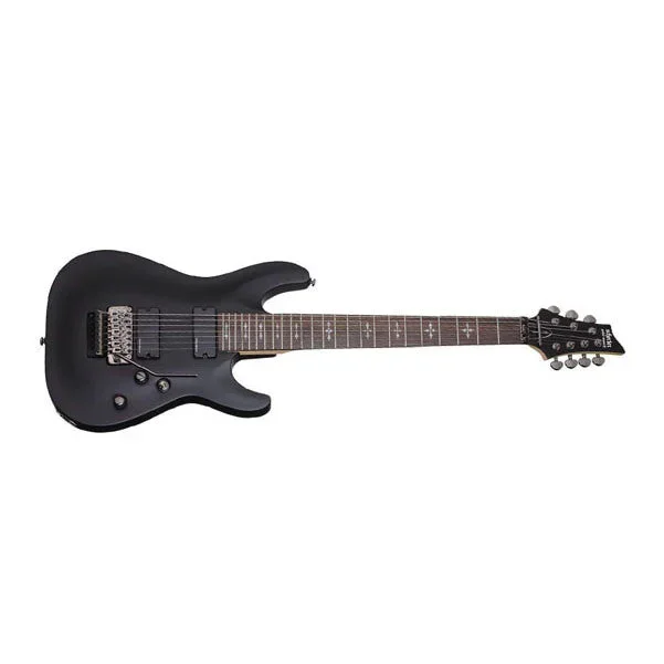 Schecter Demon7 FR Satin Black Electric Guitar