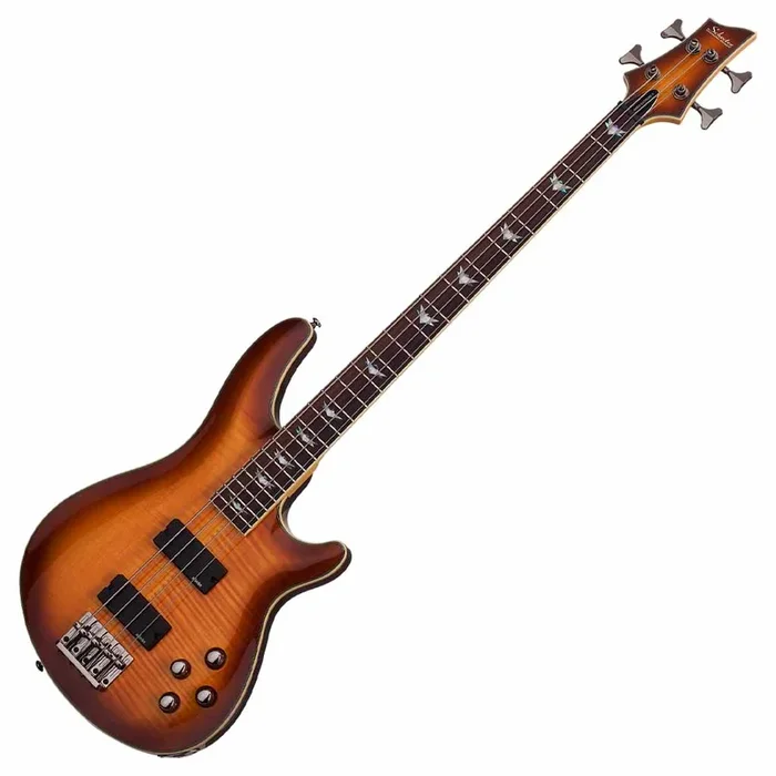 Schecter Omen Extreme-4 Series 4-String Bass Guitar w/Quilted Maple Top – Vintage Sunburst