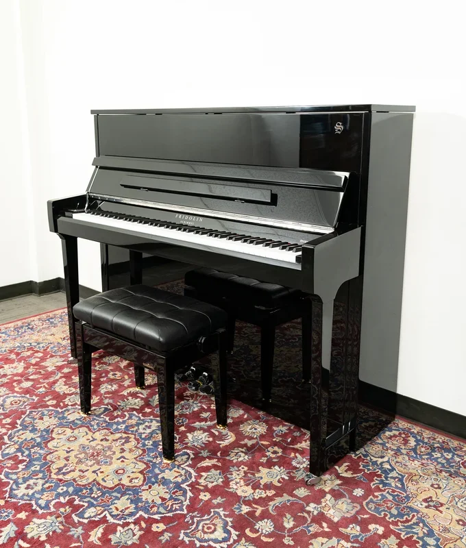 Schimmel Fridolin 48.5″ F123 Tradition Upright Piano | Polished Ebony