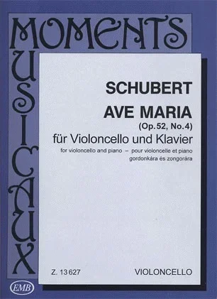 Schubert, Franz (Pejtsik) : Ave Maria Op.52 No.4 (cello & piano) Editio Musica Budapest
