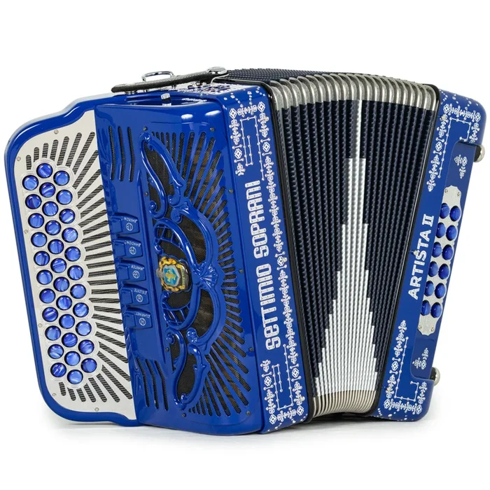 Settimio Soprani Artista II 5 Switch Accordion EAD Blue with White Details