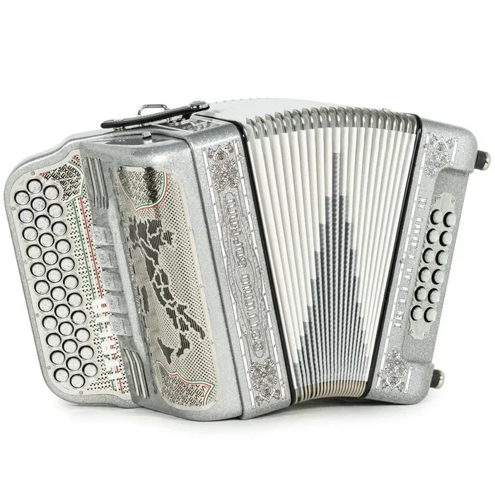 Settimio Soprani Bella Ciao II Ultra Compact 5 Switch Accordion GCF in Silver Glitter