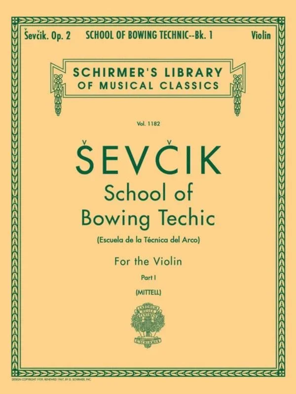Sevcik, Op. 2 Part 1 for Violin (Schirmer)