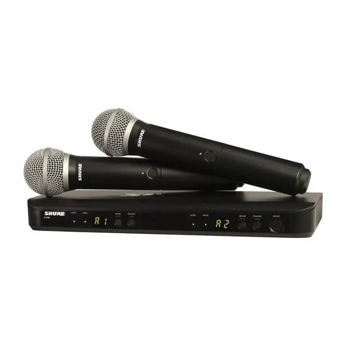 Shure BLX288/PG58 Dual Channel Wireless Handheld Microphone System – H11 Band
