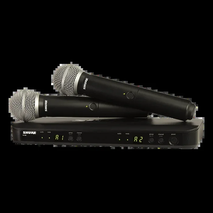 Shure BLX288/PG58 Wireless Vocal Combo with PG58 Handheld Microphones, J10 (BLX288PG58J10)