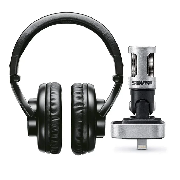 Shure MOTIV MV88 iOS Digital Stereo Condenser Microphone and SRH440 Studio Headphones Bundle