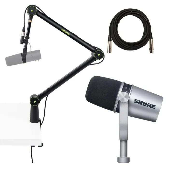 Shure MV7 Podcast Microphone – Silver PODCAST PAK