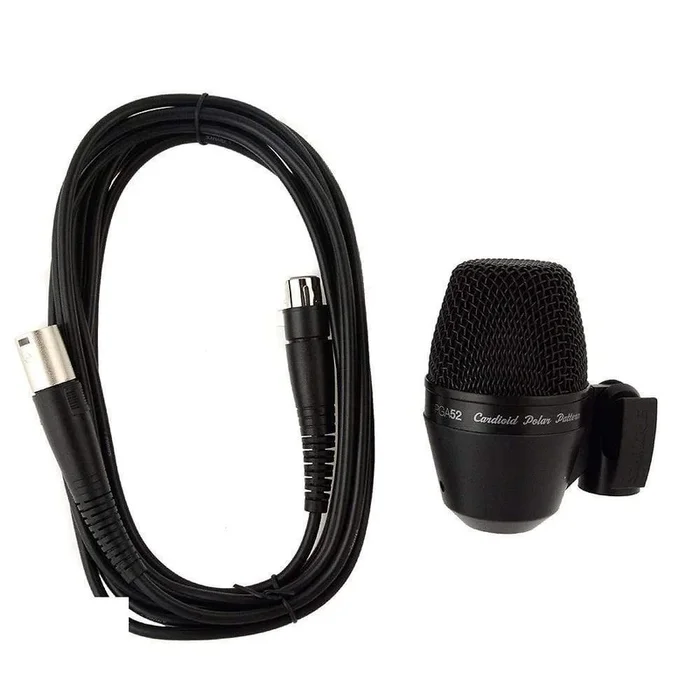 Shure PGA52 Cardioid Swivel-Mount Dynamic Kick Drum Microphone w/XLR-XLR