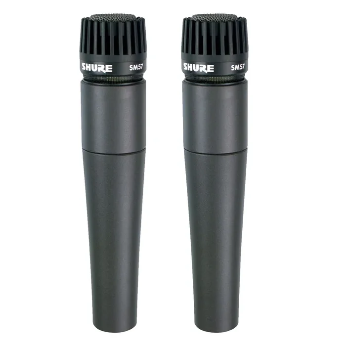Shure SM57-LC Cardioid Dynamic Microphone 2 Pack Bundle