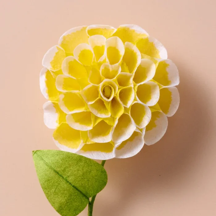 Silk Paper Dahlia Flowers – Yellow