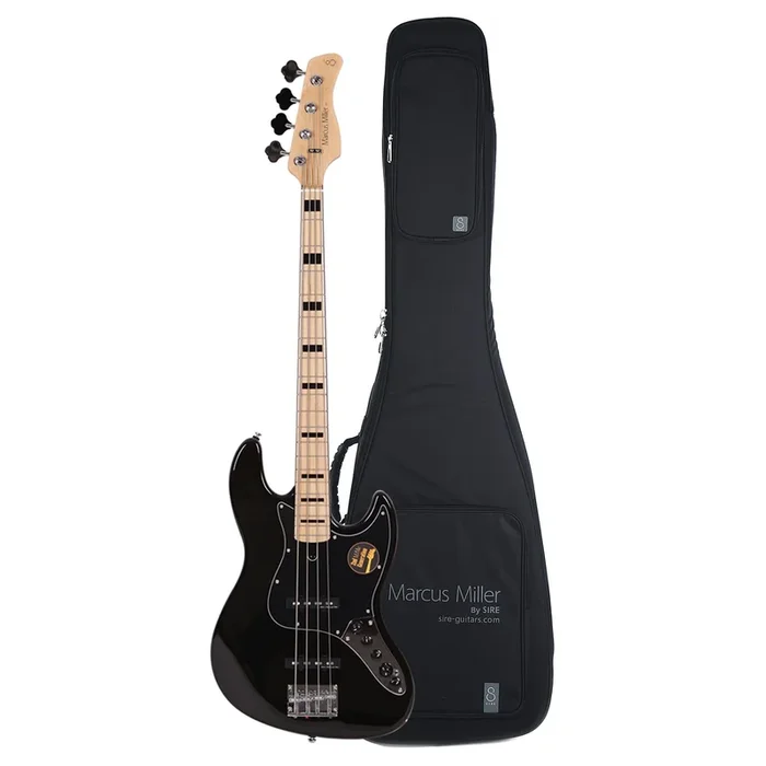 Sire Marcus Miller V7 Vintage Alder 4-String Black (2nd Gen) and Sire Gig Bag Bundle