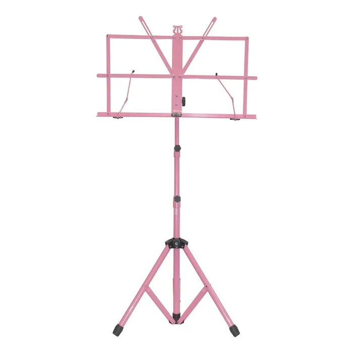 Sky Lightweight Adjustable Folding Music Stand with Carrying Bag Pink