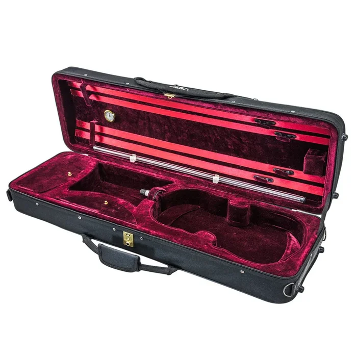 SKY SS100 Series 4/4 Violin Oblong Case with Hygrometer Black/Burgundy