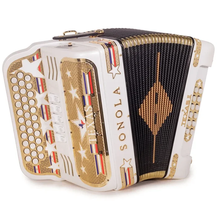 Sonola Accordion Special Edition Texas 5 Switch FBE White with Gold
