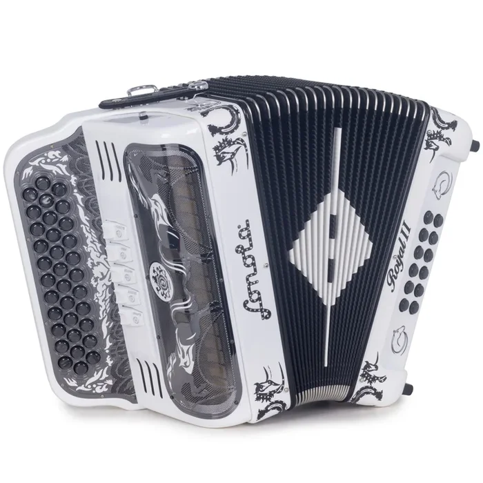 Sonola Royal II Accordion 5 Switch FBE White with Black