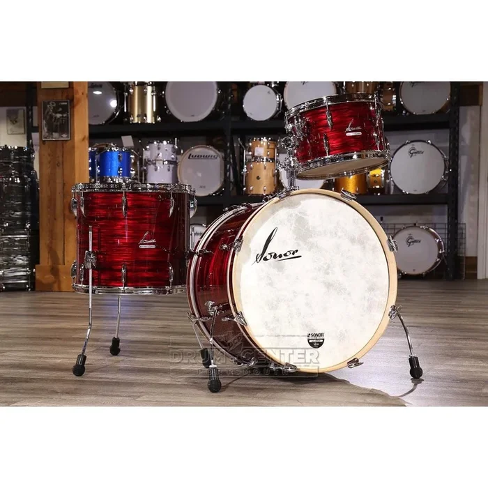 Sonor Vintage 3pc Rock Drum Set Vintage Red Oyster w/Tom Mount