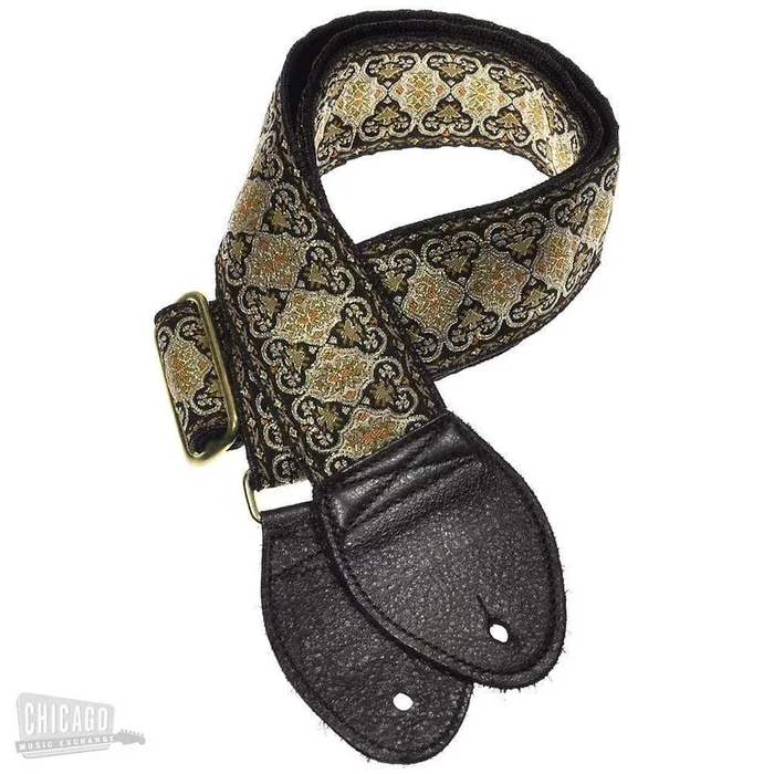 Souldier Guitar Strap – Black Persian (Black Ends)
