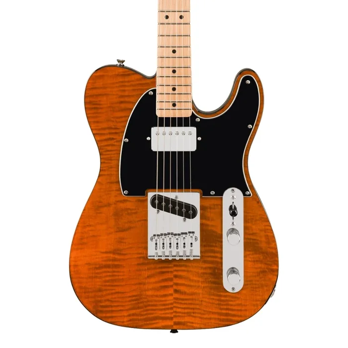 Squier Affinity Series Telecaster SH Flame Maple Top and Maple Fingerboard with Black Pickguard – Mocha