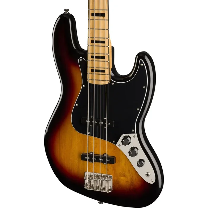 Squier by Fender Classic Vibe 70’s Jazz Bass Guitar – Maple – 3-Color Sunburst