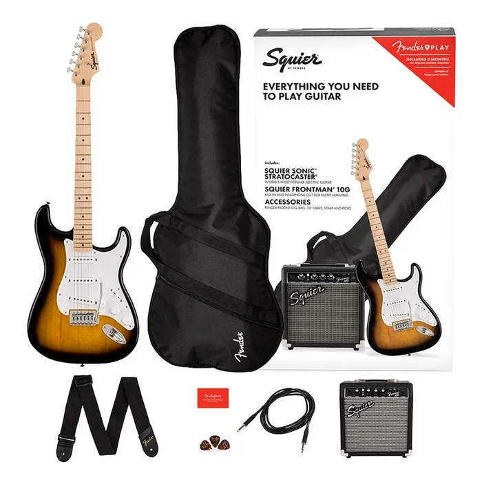 Squier Sonic Stratocaster Pack – 2 Colour Sunburst