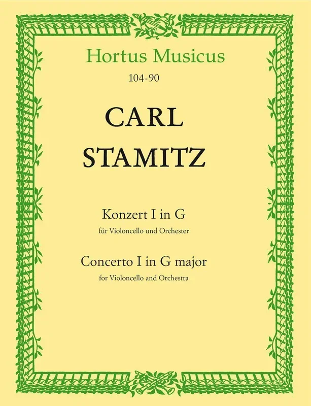 Stamitz, C., Concerto No. 1 G for Cello and Piano (Barenreiter)