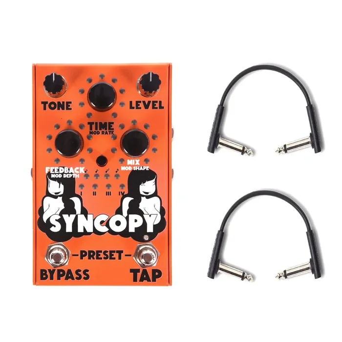 Stone Deaf Syncopy Digitally Controlled Analog Delay w/RockBoard Flat Patch Cables Bundle