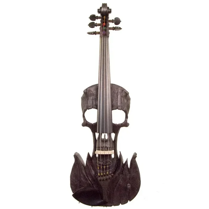 Stratton Skull Semi-Custom 5 cuerdas, Deep Cut Flames, negro