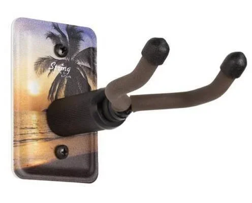 String Swing Palm Tree Sunset Ukulele Holder for Home or Studio – Wall Hanger