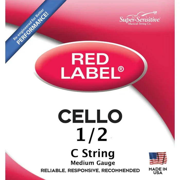 Super Sensitive 6144 Red Label 1/2 Cello C String (Medium Tension)