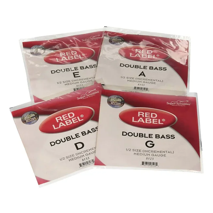Super Sensitive 8103 Red Label Upright Bass String Set – G, D, A, E – Nickel