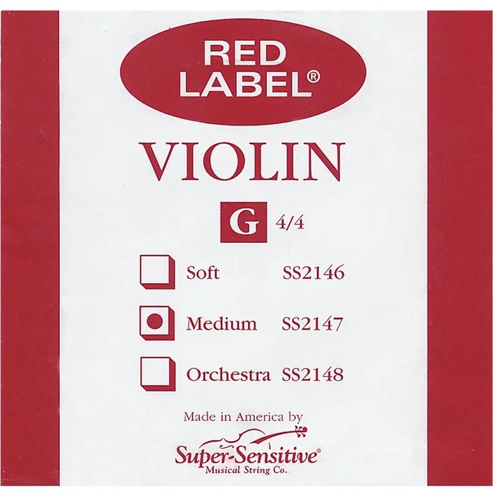 Super-Sensitive Red Label 4/4 Violin Individual G String – Medium Tension
