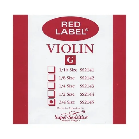 Super Sensitive Red Label Single Violin String – G 3/4