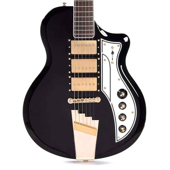 Supro 1275JB Tri Tone Jet Black w/Brushed Gold Hardware